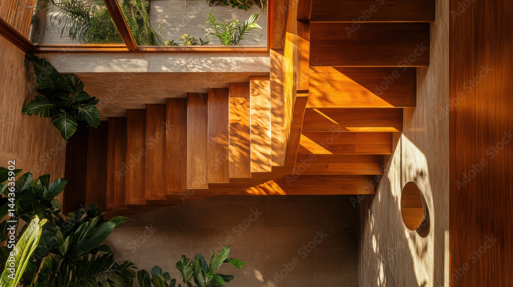 Sculpted Ascent: Modern Wooden Staircase Design in Contemporary Homes