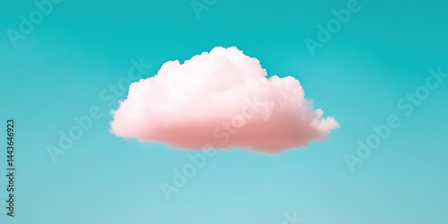 Fluffy pink cloud against turquoise sky