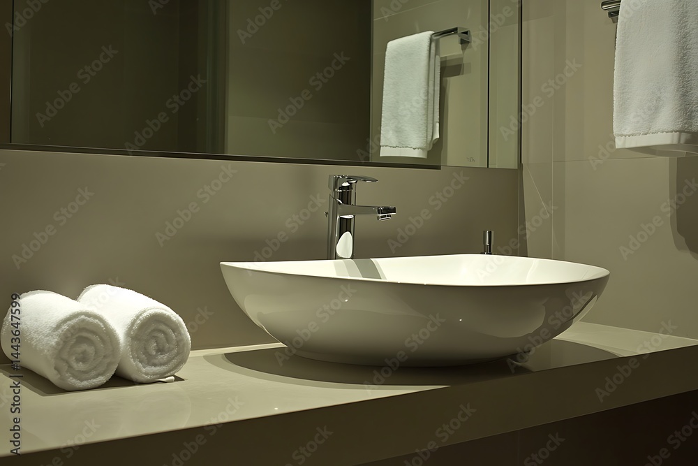 Fototapeta premium modern bathroom sink and faucet