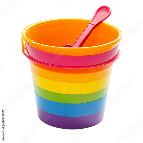 Rainbow Beach Bucket and Spade Set Colorful Summer Fun Cut Out Transparent Png