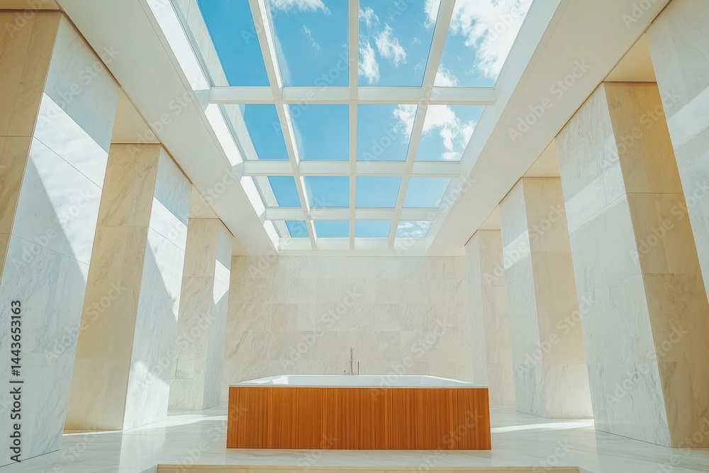 Obraz premium Modern Architectural Bath with Skylight