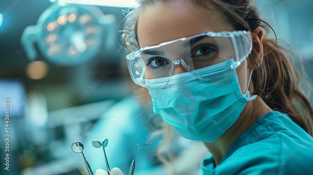 Professional dental assistant preparing tools for a root canal procedure Professional dental assistant preparing tools for a root canal procedure