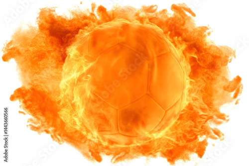 Obraz na płótnie soccer ball on fire, fire ball w salonie