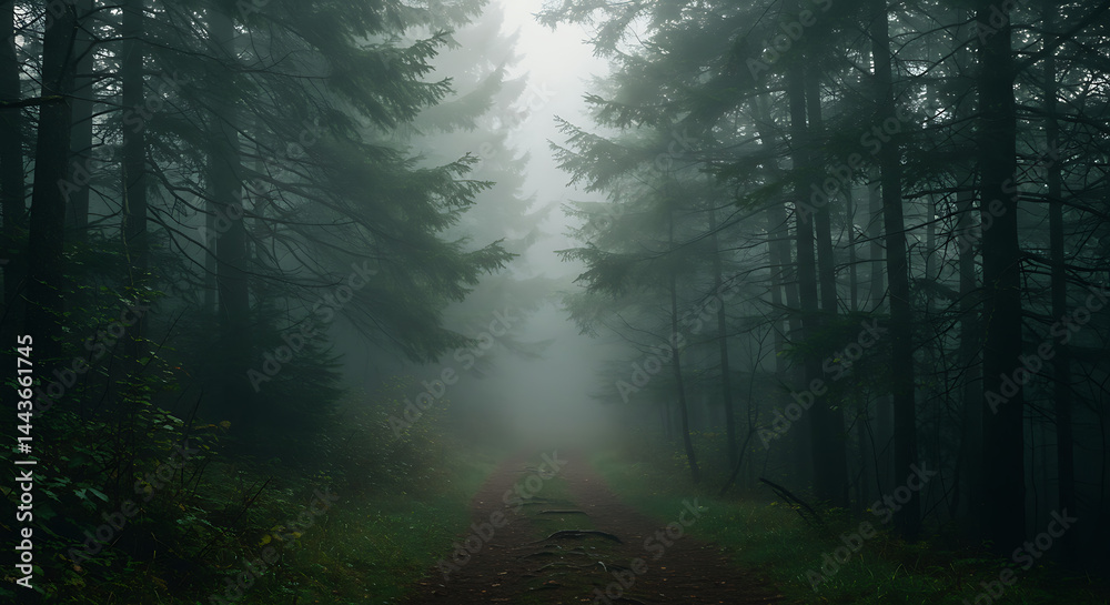 Naklejka premium fog in the forest