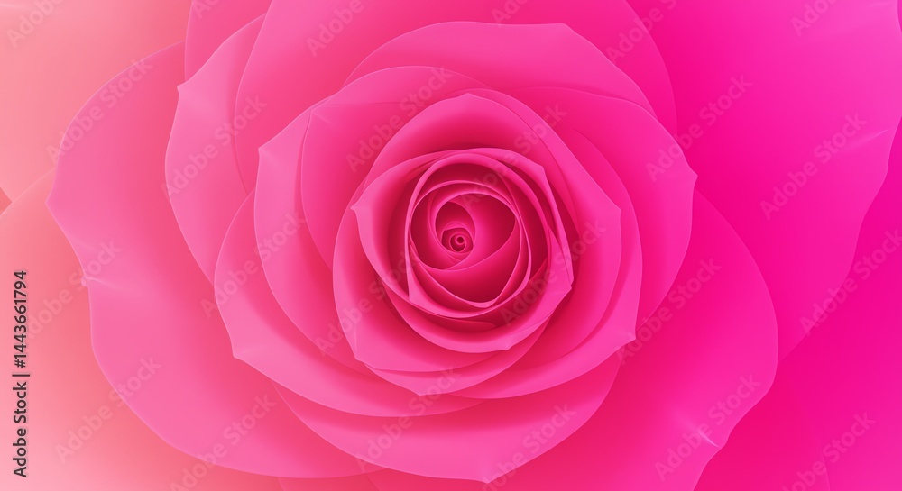 Pink Rose Blooming with Gradient Color Effect Pink Rose Blooming with Gradient Color Effect