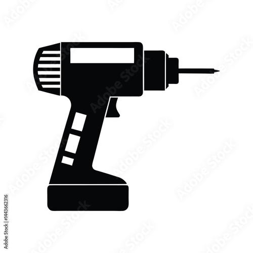 Electric Drill Silhouette Vector
