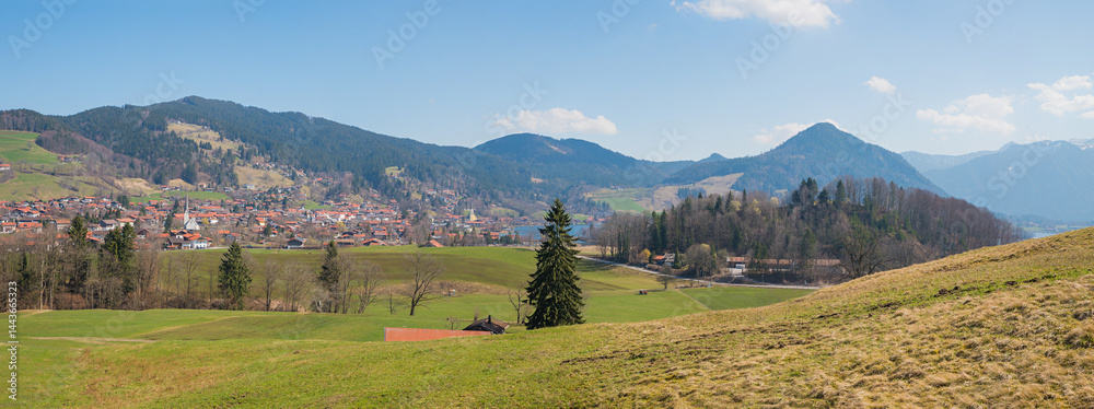 landscape panorama Breitenbach, near Schliersee tourist resort in march