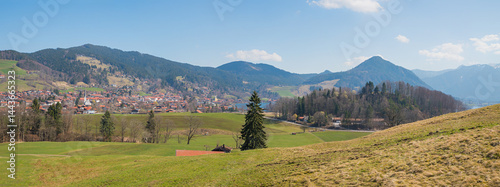 Obraz na płótnie landscape panorama Breitenbach, near Schliersee tourist resort in march w salonie