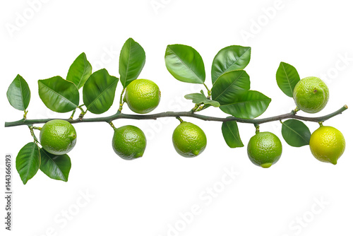 Wallpaper Mural Branch of fresh green limes with vibrant leaves, isolated on a transparent background. Torontodigital.ca