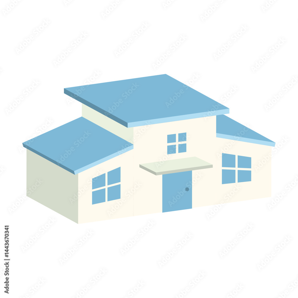 Modern two story building. Vector Modern two story building. Vector