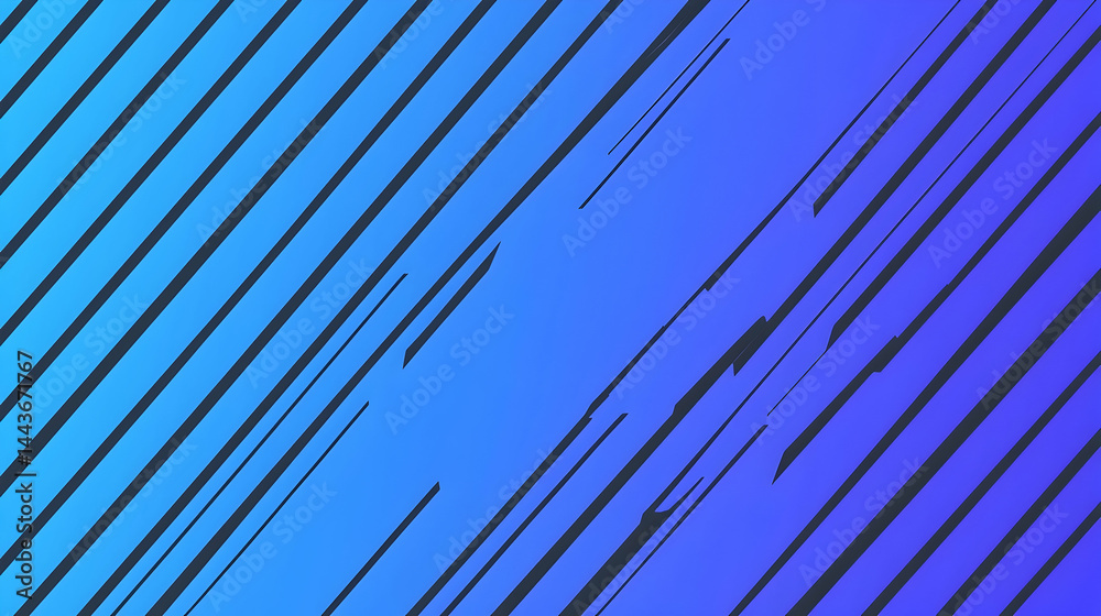 Fototapeta premium Abstract blue diagonal lines background; dynamic motion design for website or app