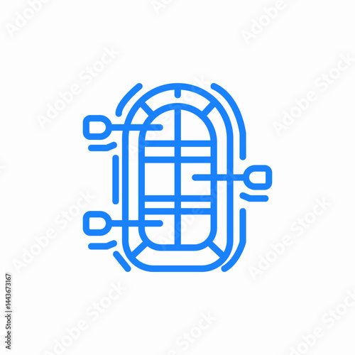 inflatable boat raft kayak icon sign vector