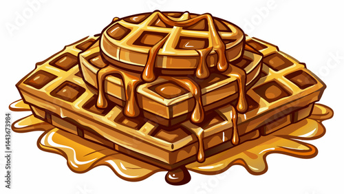 Golden-brown waffles dressed in dark sweet syrup.
Elegant curves of chocolate enhance every bite.
Isolated perfectly for overlays or product design.
Delicious detail meets modern simplicity.