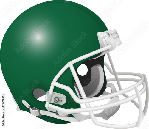 Realistic gotham green helmet of the New York Jets American football team with a white mask and chin strap
