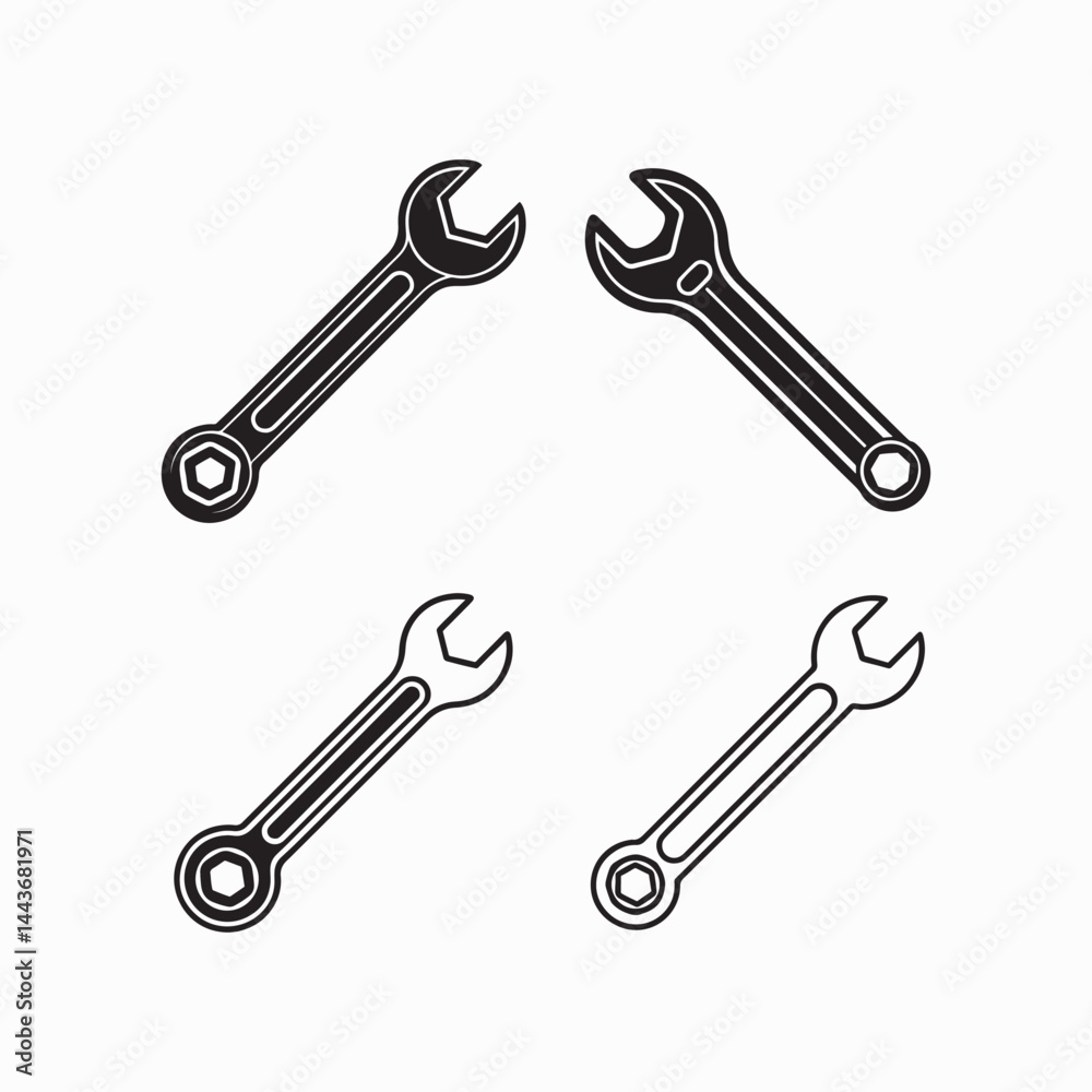 combination Wrench vector art illustration combination Wrench vector art illustration