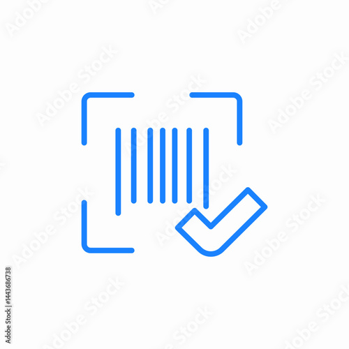 barcode check verified icon sign vector