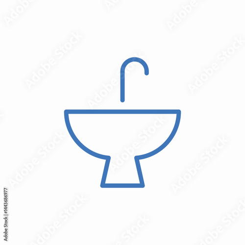 bathroom sink faucet icon sign vector