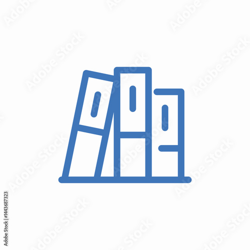 books on shelf icon sign vector