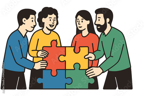 Teamwork and connection come together successfully, much like the pieces of a large jigsaw puzzle
