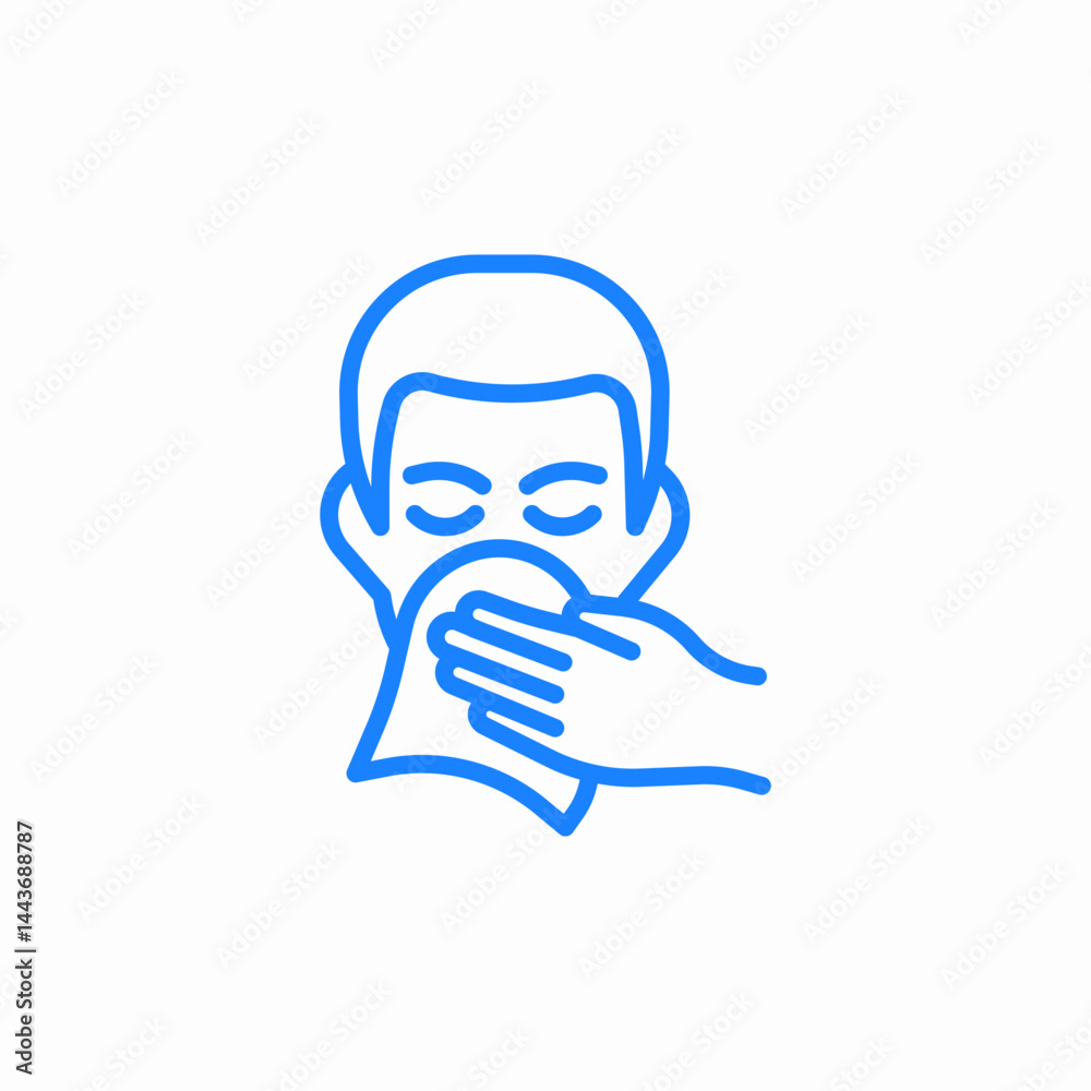 covering sneeze hand icon sign vector
