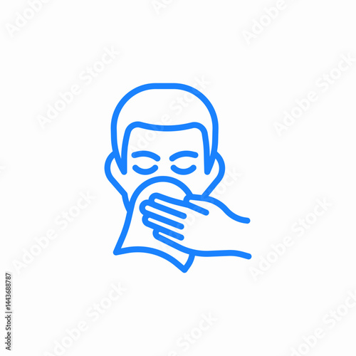 covering sneeze hand icon sign vector
