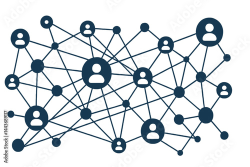 Abstract illustration of connections and social networking on a banner background