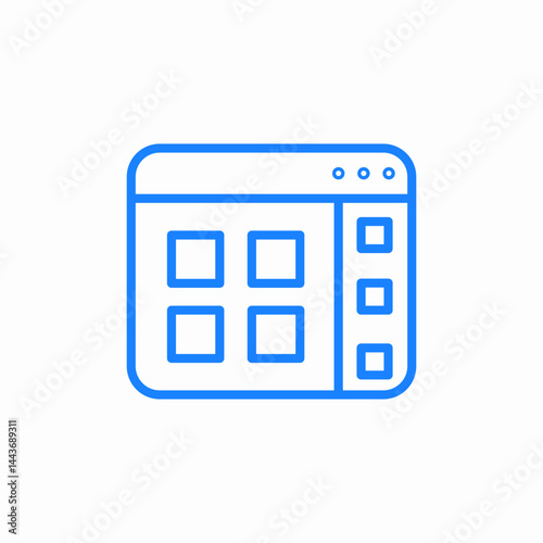 dashboard grid layout icon sign vector