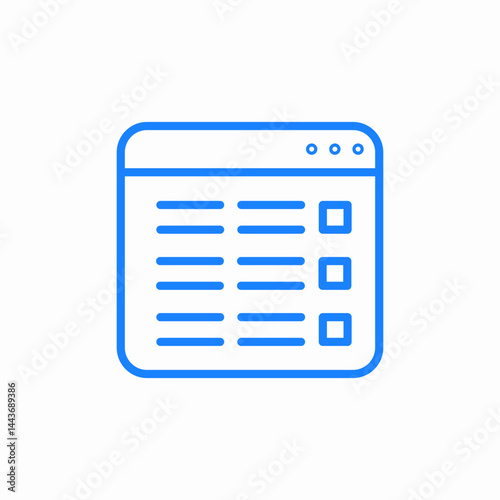 data list interface icon sign vector