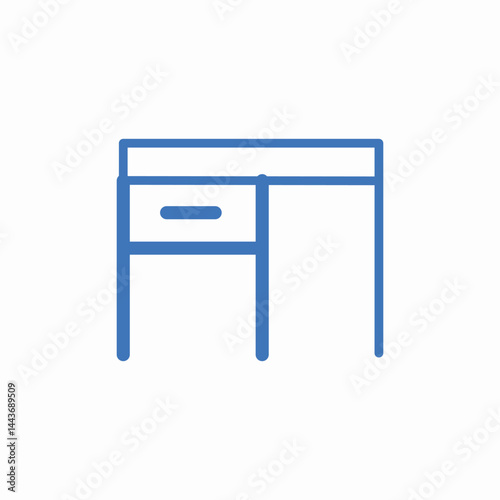 desk drawer workspace icon sign vector
