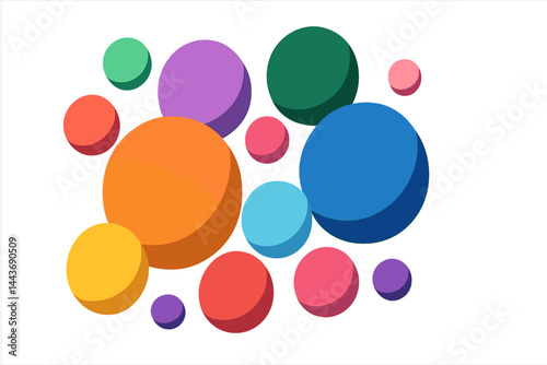 This template features amazing abstract vector 3D colorful balls for creating posters, flyers, magazines, journals, brochures, and book covers, as well as corporate website landing pages with minimal