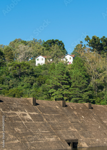Obraz na płótnie A view of Barragem do Salto (Salto Dam) in Sao Francisco de Paula, South of Brazil w salonie