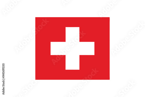 The National Flag of Switzerland featuring a White Cross on Red Background