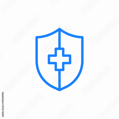 health protection shield icon sign vector
