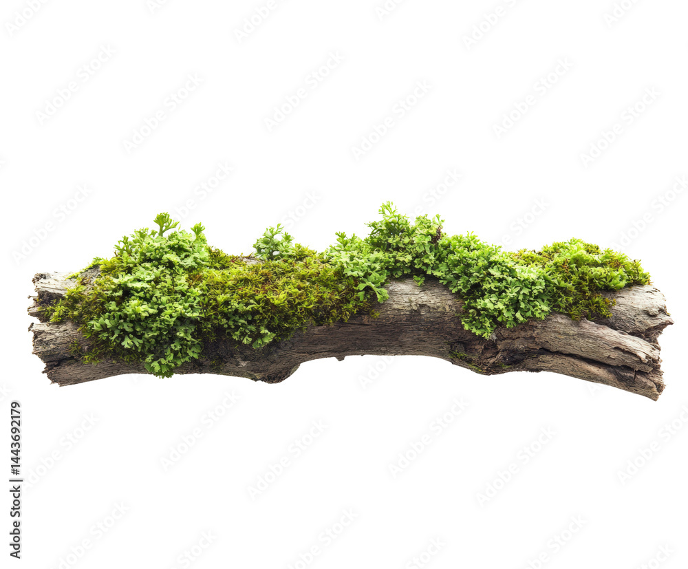 Mossy log decoration nature greenery isolated on transparent background Mossy log decoration nature greenery isolated on transparent background