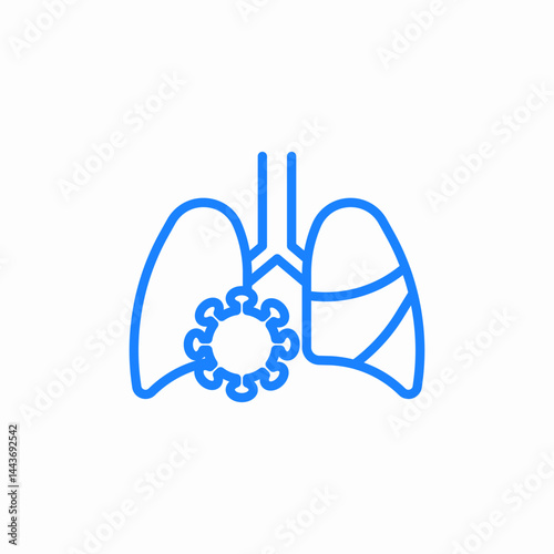 lungs covid icon sign vector