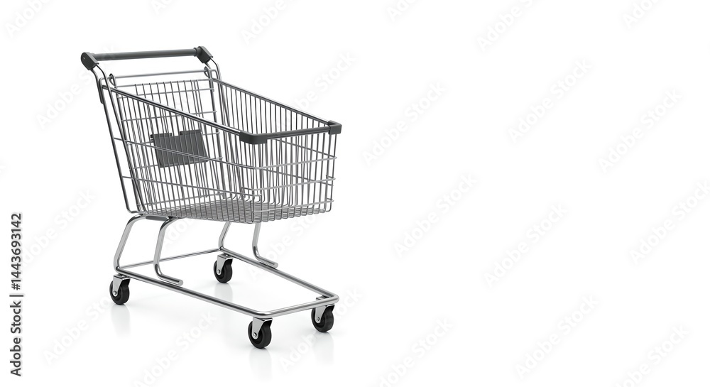 Shopping cart trolley on an isolated white background. Shopping cart trolley on an isolated white background.