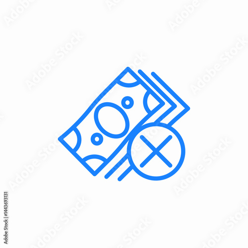 no cash payment icon sign vector