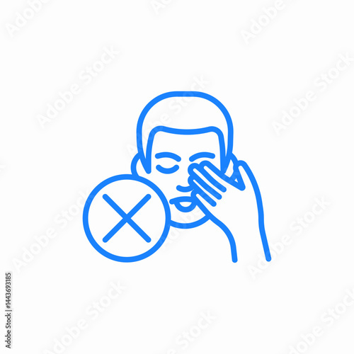 no eye touching icon sign vector