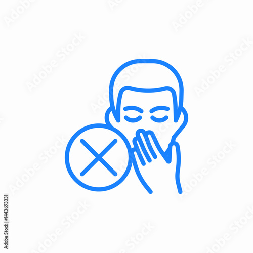 no mouth touching icon sign vector