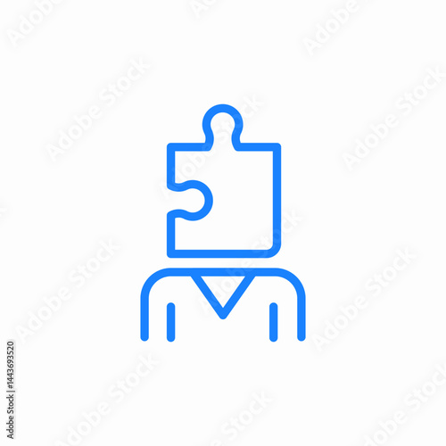 person puzzle identity icon sign vector