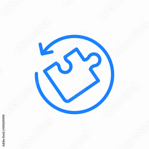 rotate puzzle piece icon sign vector