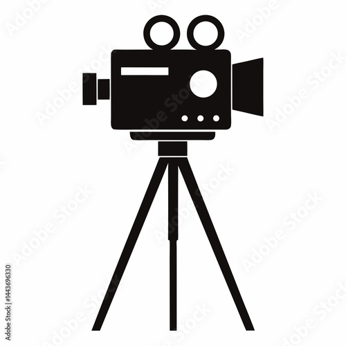 video camera on tripod