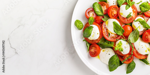 Marble Medley: Caprese tri-color salad occupies the right, blank marble beside
