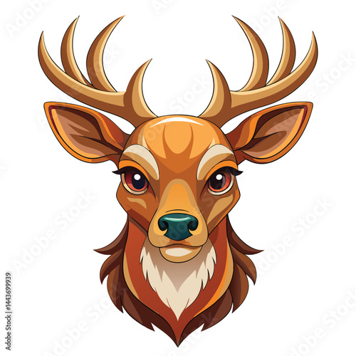 Cute cartoon deer head