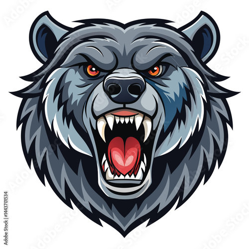 Angry Grizzly Head Mascot