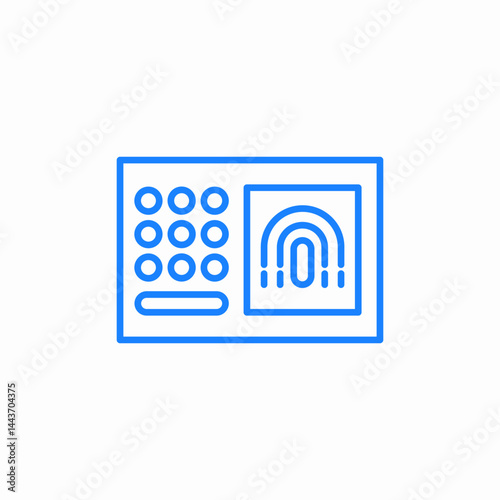fingerprint access control icon sign vector