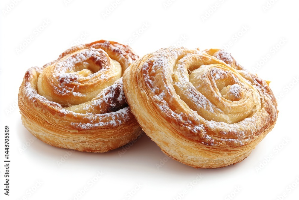 Pastry isolated on a plate with a white background. AI generated illustration. Pastry isolated on a plate with a white background. AI generated illustration.