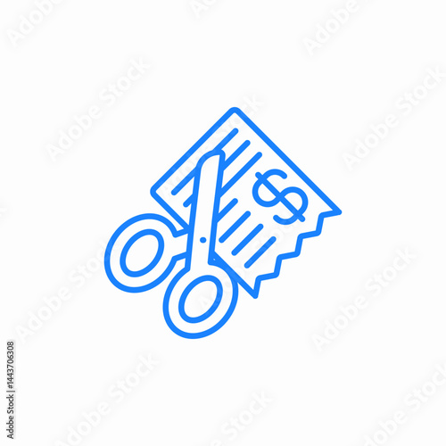 receipt cutting scissors icon sign vector