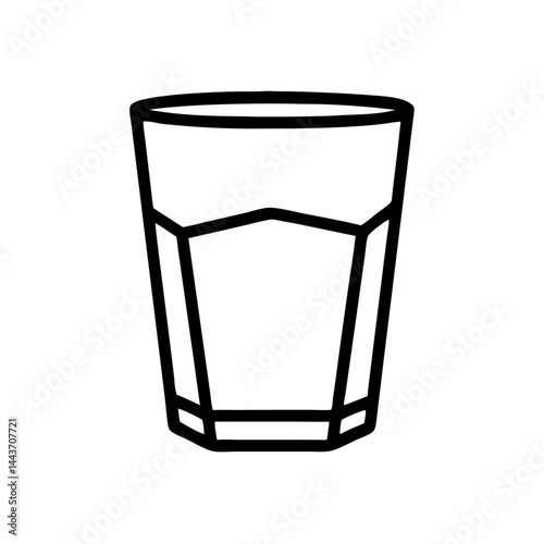 Outline of a geometric glass, icon, vector  