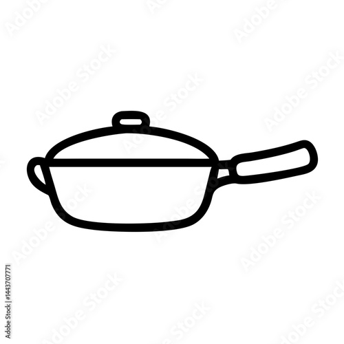 Frying pan, icon, vector 